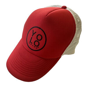 YOLO Boards Trucker Hat Snapback OSFA Red/White Surfing Beach Outdoor Sun Sports